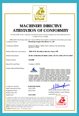 Machinery Directive Attestation Of Conformity--Loader 