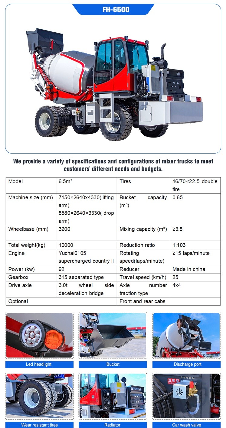 6.5m³ concrete mixer truck